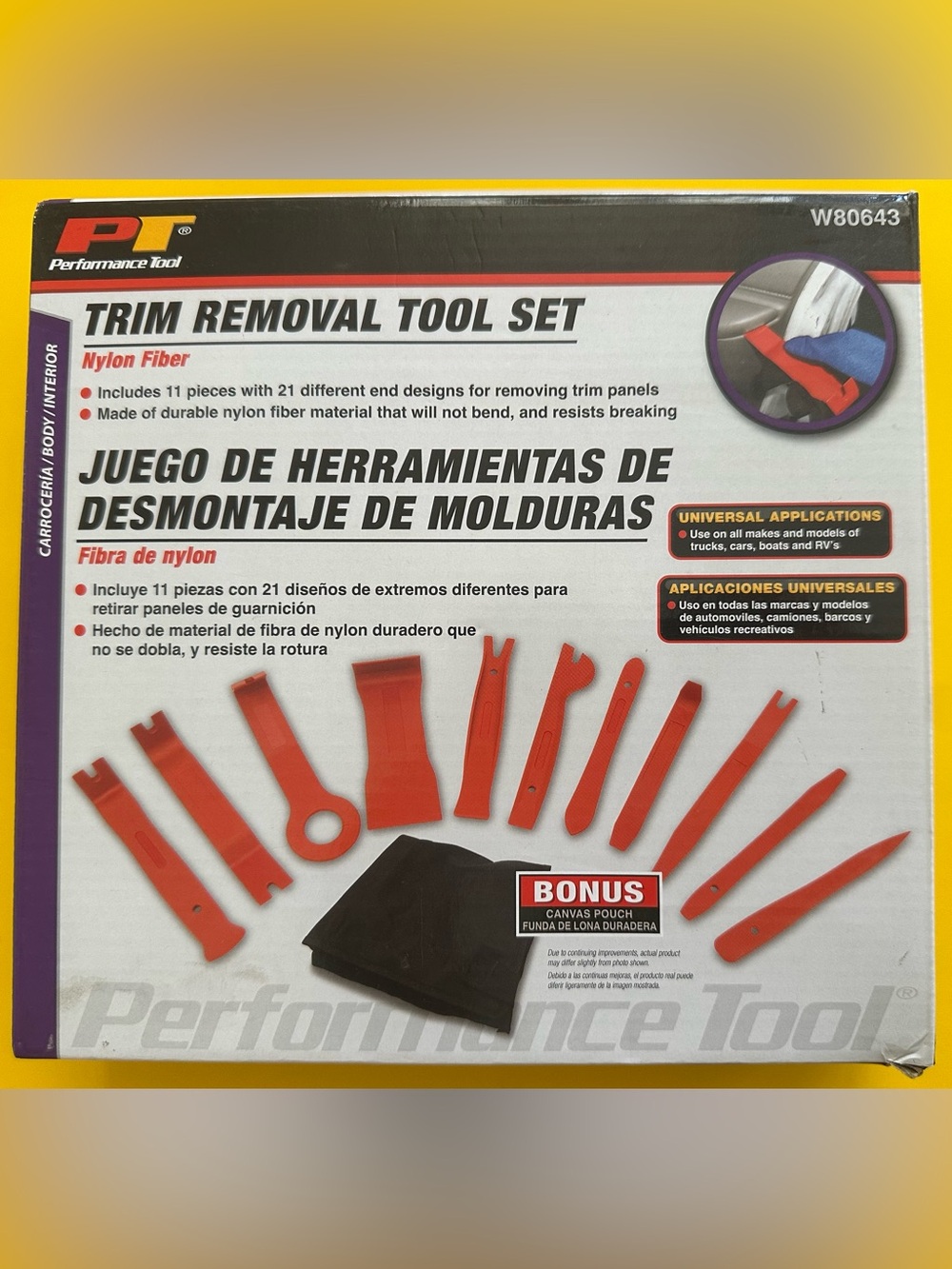 Performance Tool Red Nylon Trim Removal Tool Set